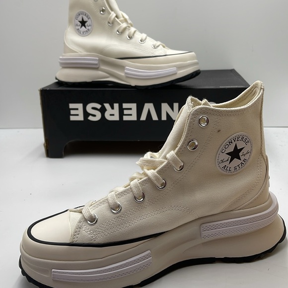 Converse WMNS RUN STAR LEGACY CX HI EGRET/BLACK/WHITE A00868C Platforms Sneakers - Picture 14 of 16